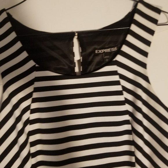 Express Black & White Striped Dress - Picture 4 of 5